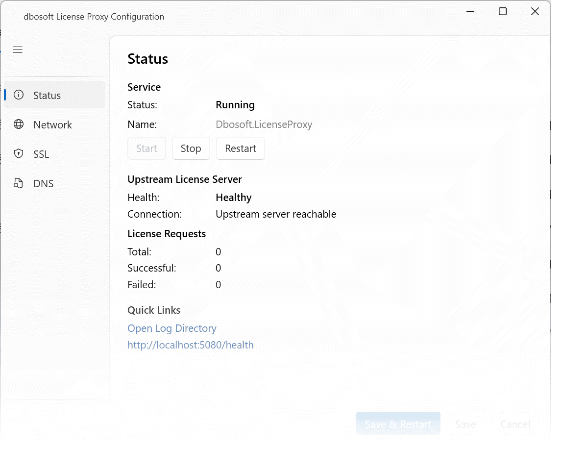 License Proxy Windows Setup